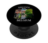 Belgio Heritage Iconico Canale di Bruges Architettura medievale PopSockets PopGrip Adesivo