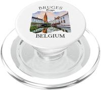 Belgio Heritage Iconico Canale di Bruges Architettura medievale PopSockets PopGrip per MagSafe