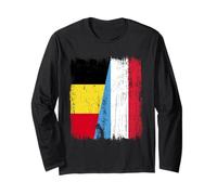 Belgio Lussemburgo Half Flag Belgian Luxembourgish Jersey Maglia a Manica