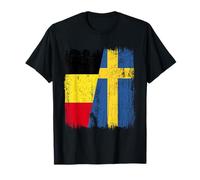 Belgio Svezia Mezza bandiera Belga Radici svedesi Maglietta