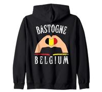 Belgium Flag Heart Bastogne City Felpa con Cappuccio