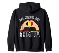 Belgium Flag Heart Sint-Genesius-Rode City Felpa con Cappuccio