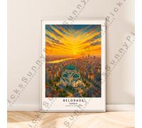 Belgrado Viaggi Poster Illustrazione Art Serbia Muro Stampa Decorazione Regalo