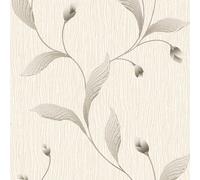 Belgravia Tiffany Brillantini Percorso Floreale Parati Trama Vinile Grigio 41338