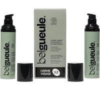 Belgueule Crema Viso Uomo, Idratante e Opacizzante, Trattamento Anti-Età con Acido Ialuronico e Aloe Vera, 50 ml, 2 Pezzi (50ml x2)