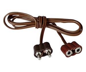 BELI-BECO 503 Prolunga 100 cm - Doppia spina e presa con 8 mm di distanza e diametro perno: 2,6 mm (marrone)