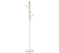 Beliani Appendiabiti marrone e bianco da terra design Aubum