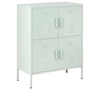 Beliani Armadio a 4 ante in metallo per ufficio verde menta