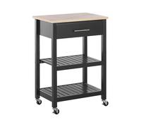 Beliani Carrello cucina nero legno di pino e mdf