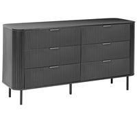 Beliani Cassettiera con 6 cassetti MDF legno chiaro gambe in metallo