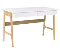 Beliani Cassettiera da scrivania per l'ufficio in truciolato 120 x 60 cm bianco e marrone chiaro