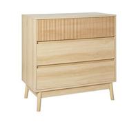 Beliani Cassettiera moderna a 3 cassetti MDF Gambe in legno di pino Legno chiaro Galles