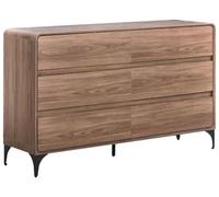Beliani Cassettiera moderna marrone scuro in MDF con 6 cassetti