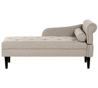 Beliani Chaise longue in tessuto con bracciolo destro con Gambe in legno beige