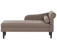 Beliani Chaise longue in tessuto con bracciolo destro con Gambe in legno tortora