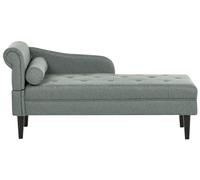 Beliani Chaise longue in tessuto con bracciolo sinistro con Gambe in legno verde