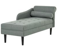 Beliani Chaise longue in tessuto lato destro Poltrona lounge in stile moderno Gambe in legno Cuscino aggiuntivo Facile da pulire Verde