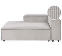 Beliani Chaise longue in velluto a coste tortora lato destro