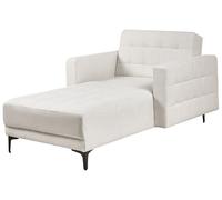 Beliani Chaise Lounge Reclinabile in tessuto bianco sporco
