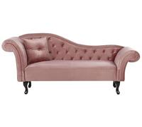 Chaise Lounge Stile Retrò Vintage Lato Sinistro Velluto Rosa Lattes