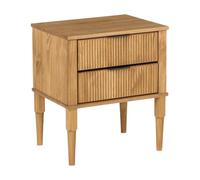 Beliani Comodino a 2 cassetti con struttura in legno e gambe in pino marrone chiaro,