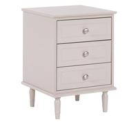 Beliani Comodino Beige a 3 Cassetti in Stile Tradizionale