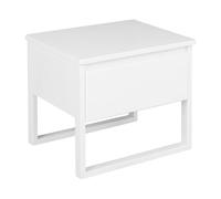 Beliani Comodino in Legno di Pino Bianco con Cassetto 41 x 50 cm