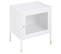 Beliani Comodino metallo bianco 45 x 35 cm ante a rete camera da letto