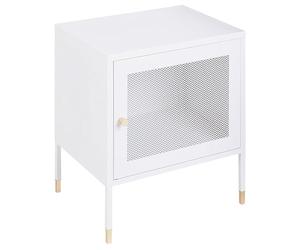 Beliani Comodino metallo bianco 45 x 35 cm ante a rete camera da letto