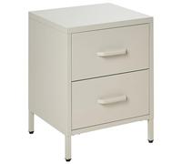 Beliani Comodino moderno in metallo beige con maniglie e 2 cassetti