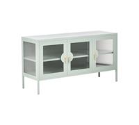 Beliani Credenza a 3 ante con Ante in vetro scanalato verde menta