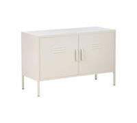Beliani Credenza da ufficio moderna in metallo industriale con 2 ante e ripiani, colore beige chiaro