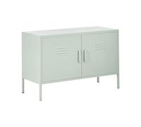 Beliani Credenza da ufficio moderna in metallo industriale con 2 ante e ripiani verde menta