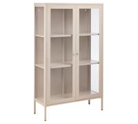 Beliani Credenza i in acciaio, 2 ante con elementi in vetro beige