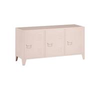 Beliani Credenza in acciaio, 3 ante, ripiani regolabili, beige