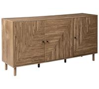 Beliani Credenza moderna a 3 ante in MDF con gambe in legno di pino marrone chiaro