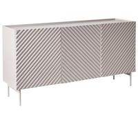 Beliani Credenza moderna a 3 ante per soggiorno o camera da letto in MDF con gambe in metallo beige chiaro