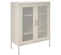 Beliani Credenza moderna in acciaio industriale per ufficio con 2 ante e ripiani beige