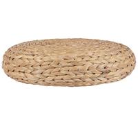 Beliani Cuscino da pavimento giacinto d'acqua naturale 40 x 40 x 10 cm pouf rotondo boho