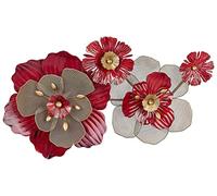 Beliani Decorazione da parete in metallo rosso oro 88 x 45 cm geometrico floreale