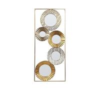Beliani Decorazione murale retrò con specchi d'arredo 39 x 90 cm metallo oro
