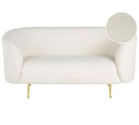 Beliani Divano 2 posti in poliestere bianco con gambe dorate stile glamour