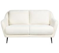 Beliani Divano 2 posti tessuto bianco Gambe nere in ferro