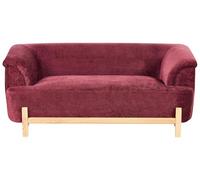 Beliani Divano a 2 posti imbottitura in poliestere gambe in legno soggiorno bordeaux