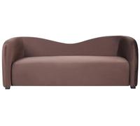 Beliani Divano a 3 posti in velluto marrone curvo