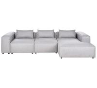 Beliani Divano a sinistra a 4 posti in tessuto modulare grigio lato sinistro
