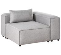 Beliani Divano angolare a 1 posto Modulo in ecopelle grigio