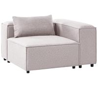 Beliani Divano angolare a 1 posto Modulo in tessuto marrone chiaro