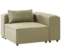 Beliani Divano angolare a 1 posto Modulo in tessuto verde chiaro