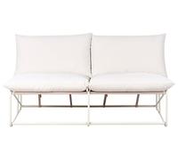 Beliani Divano basso oversize in metallo con cuscini beige